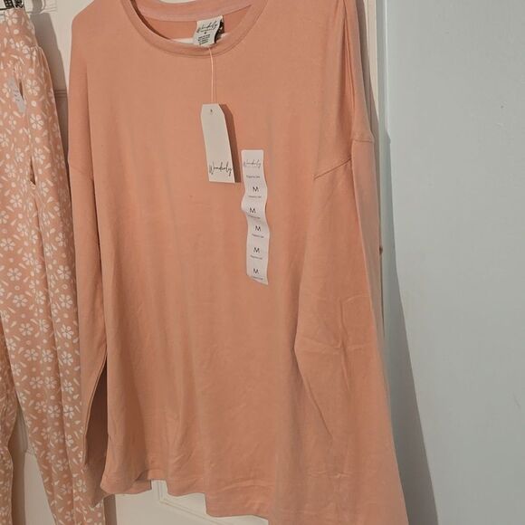 Wonderly Orange Pajama Set Soft Knit Sleepwear - Picture 5 of 10